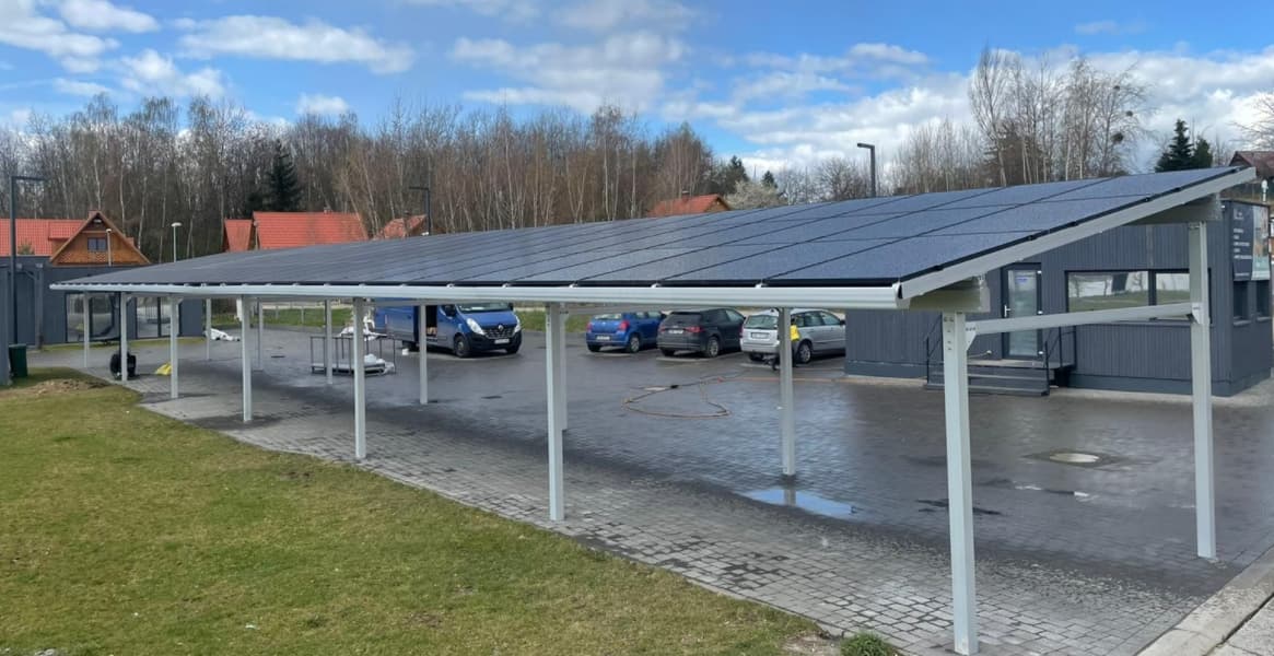 grid tie solar parking system commercial solar system